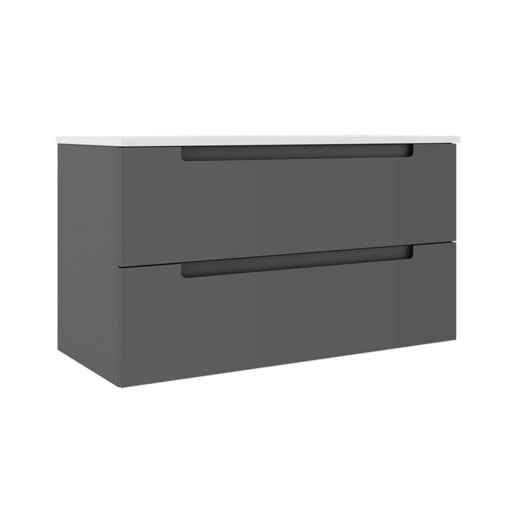 Coda 36'' Two Drawer Wall-Mounted Vanity - Ash Grey