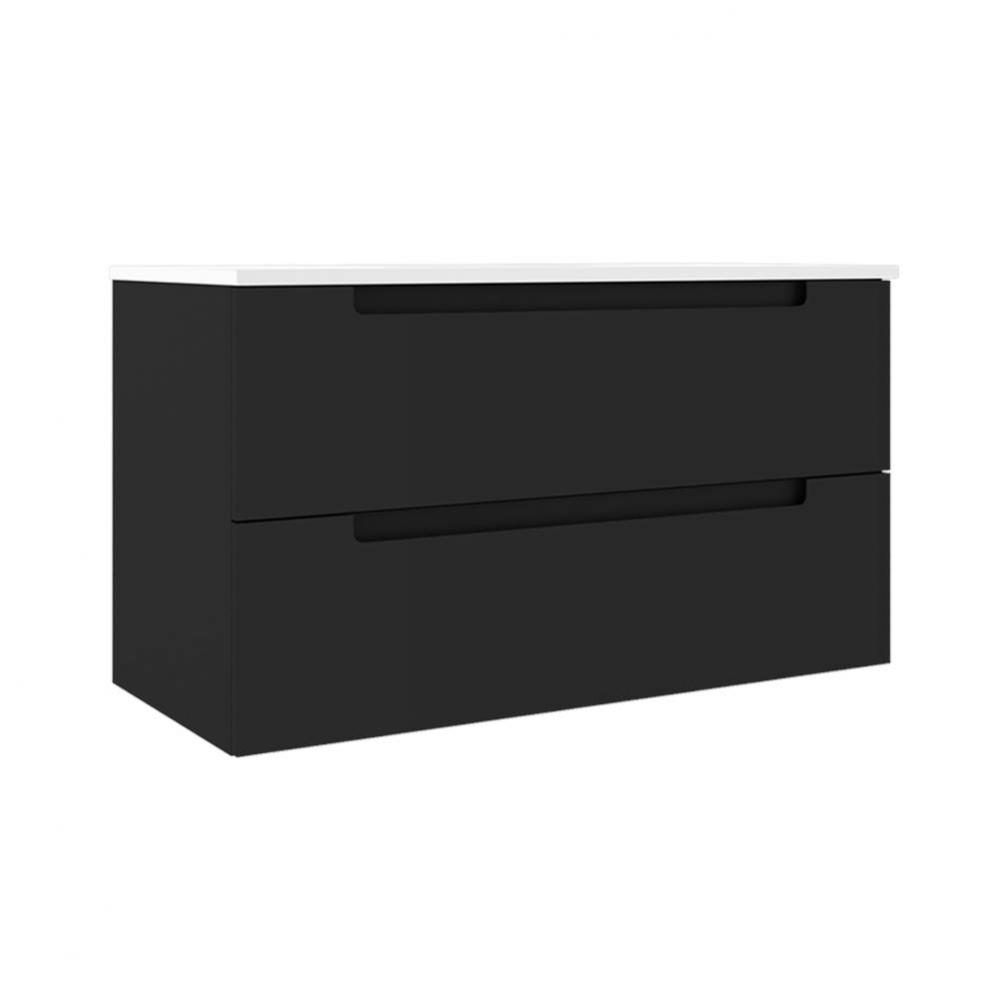 Coda 36'' Two Drawer Wall-Mounted Vanity - Matte Black