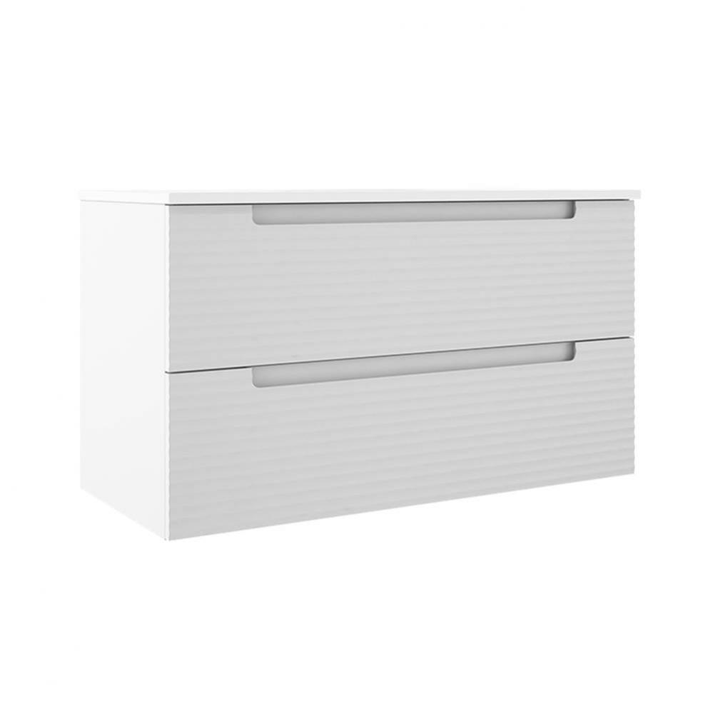 Coda 36'' Two Drawer Wall-Mounted Vanity - Matte White Ripple