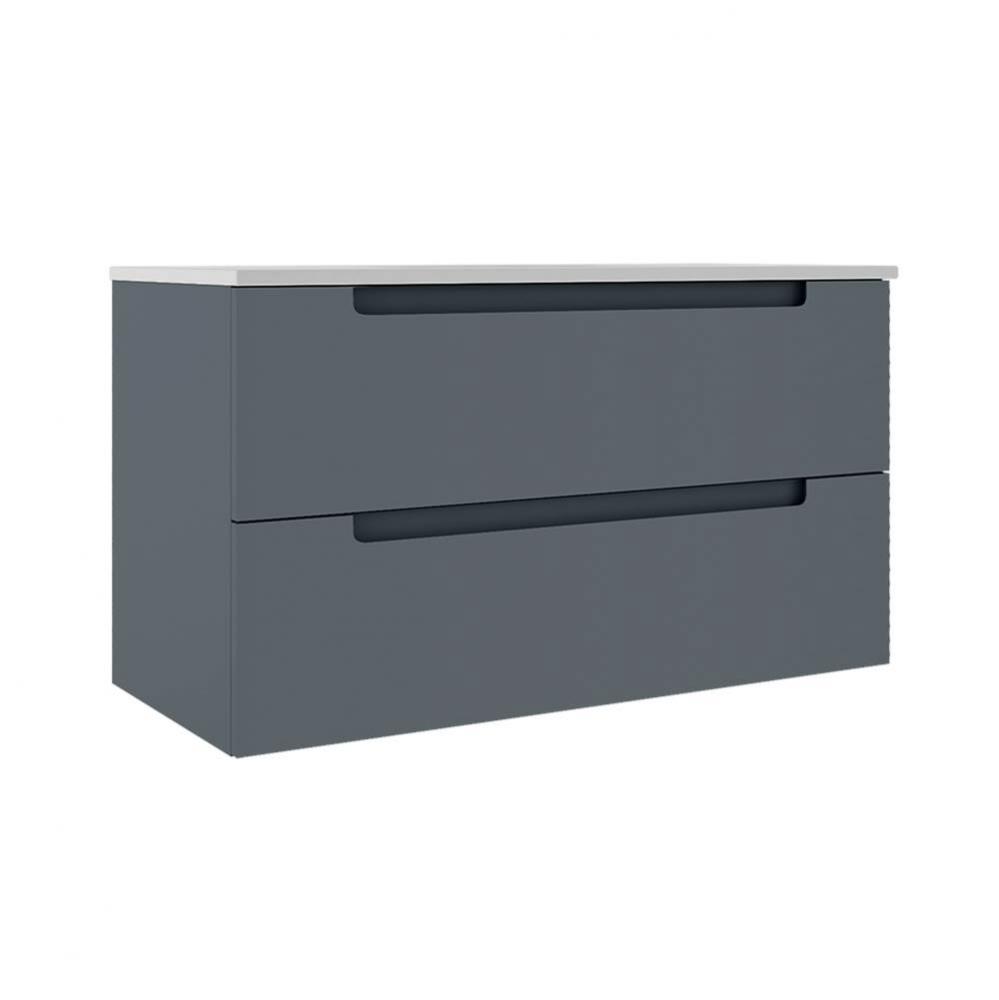 Coda 36'' Two Drawer Wall-Mounted Vanity - Steel Blue