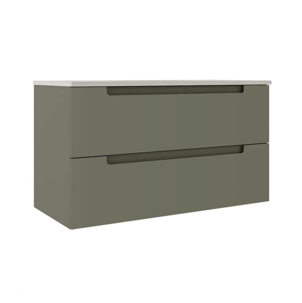 Coda 36'' Two Drawer Wall-Mounted Vanity - Sage Green