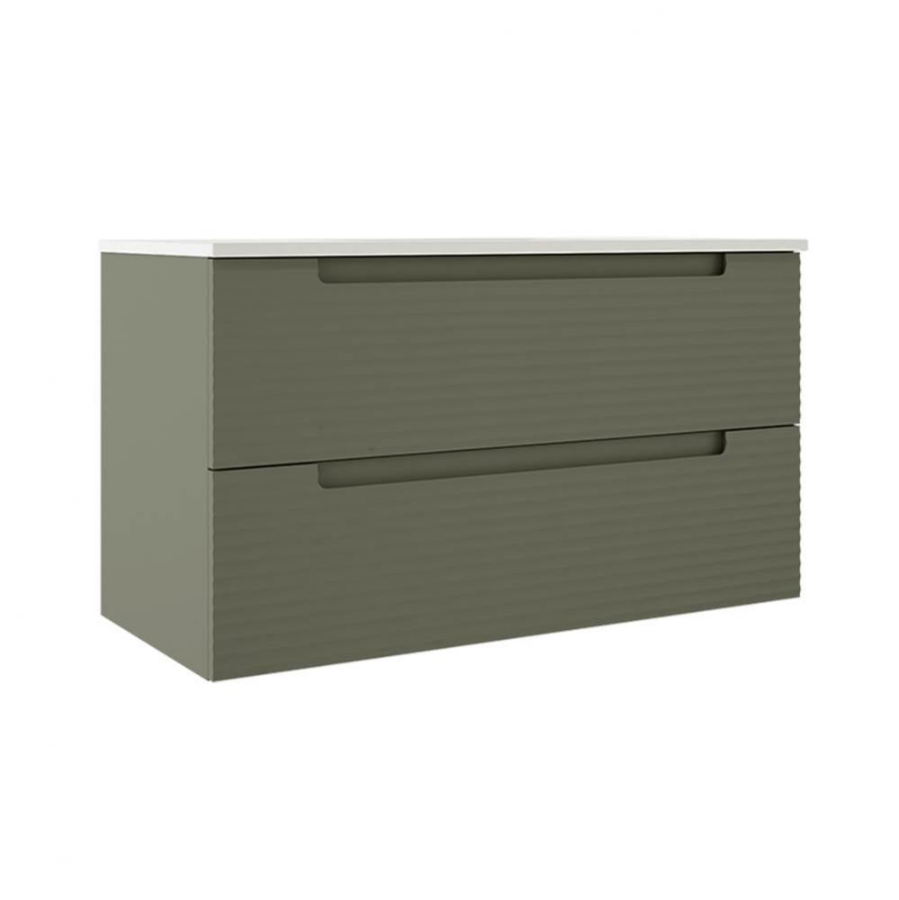 Coda 36'' Two Drawer Wall-Mounted Vanity - Sage Green Ripple