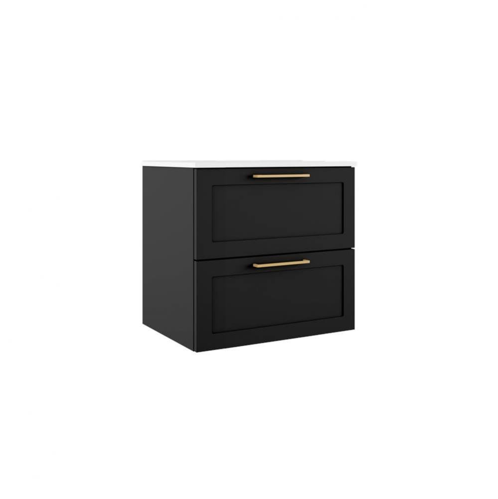 Rhythm 24'' Two Drawer Wall-Mounted Vanity - Matte Black