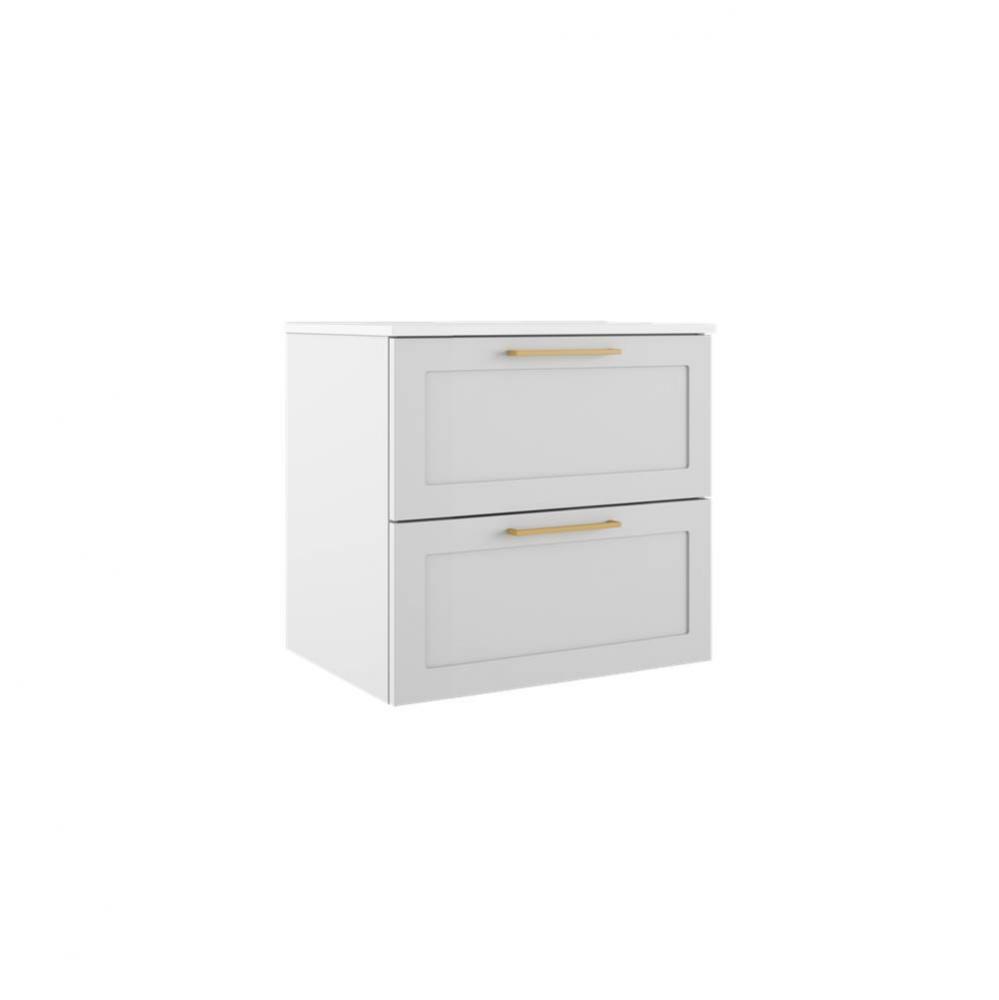 Rhythm 24'' Two Drawer Wall-Mounted Vanity - Matte White