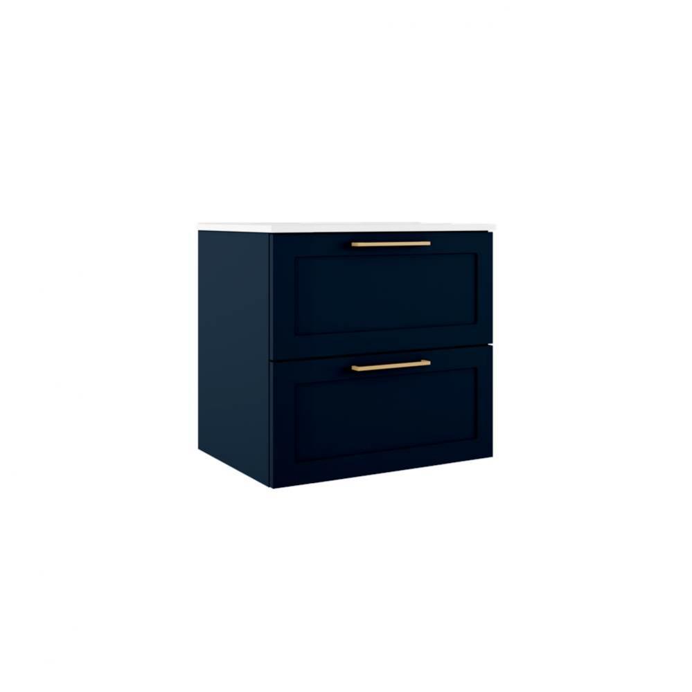 Rhythm 24'' Two Drawer Wall-Mounted Vanity - Navy Blue