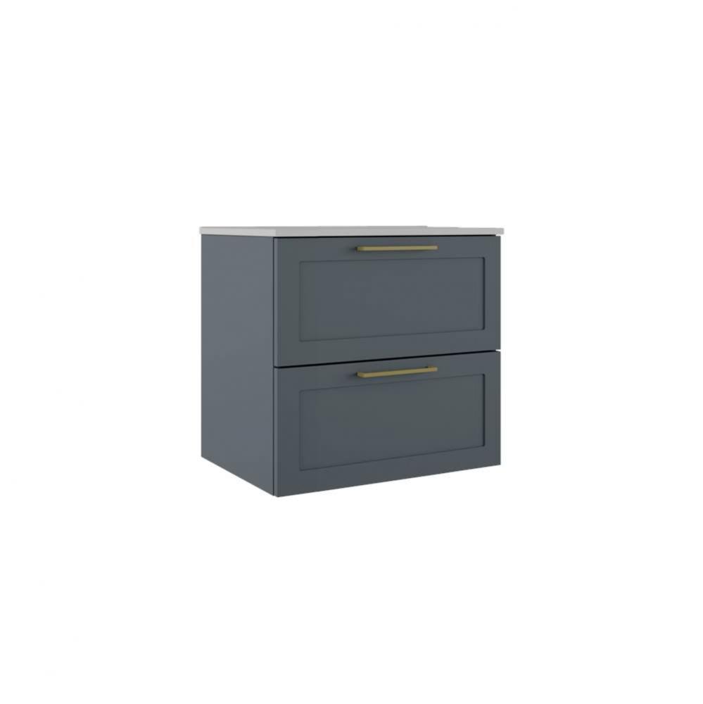 Rhythm 24'' Two Drawer Wall-Mounted Vanity - Steel Blue