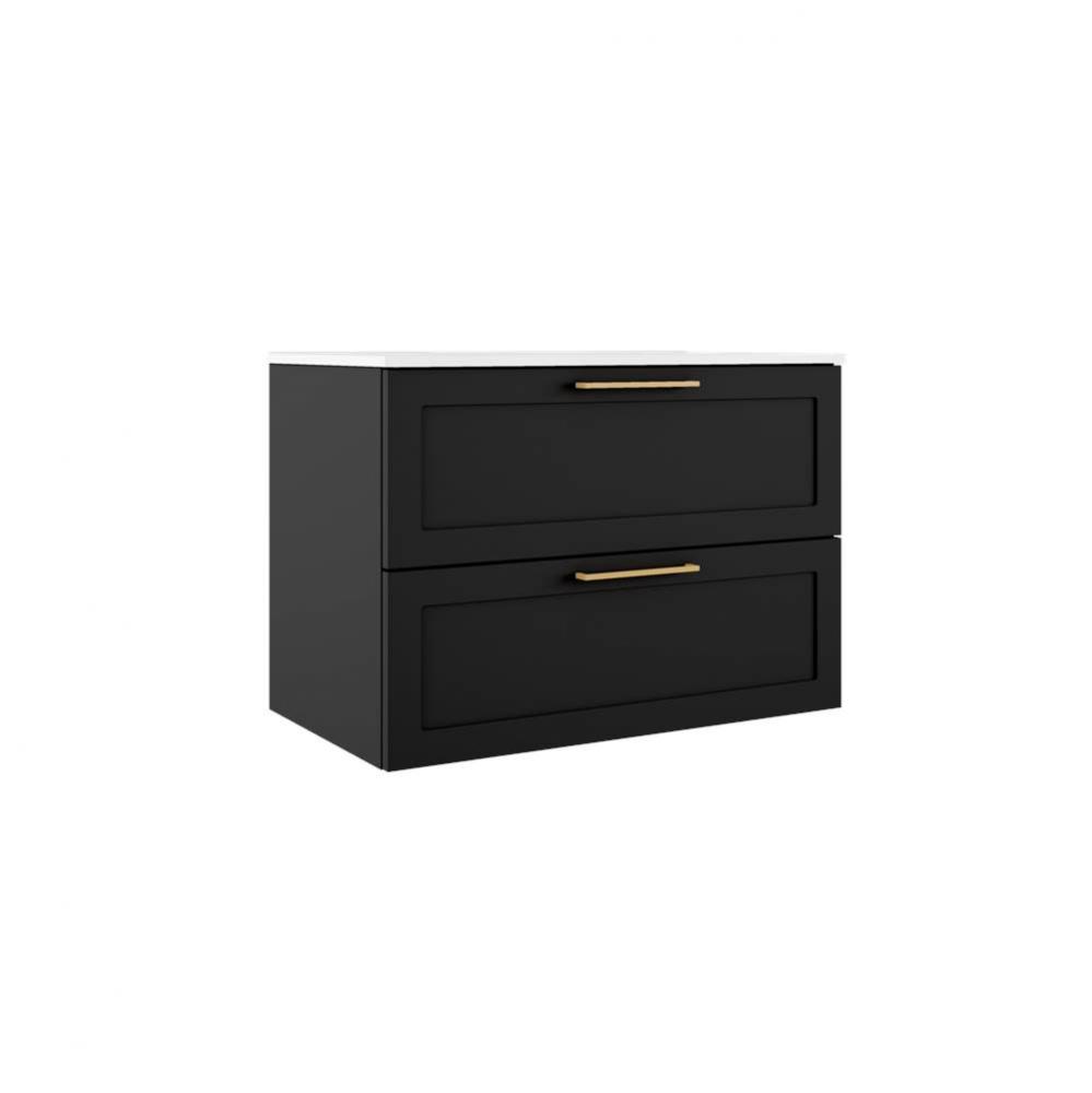 Rhythm 31'' Two Drawer Wall-Mounted Vanity - Matte Black