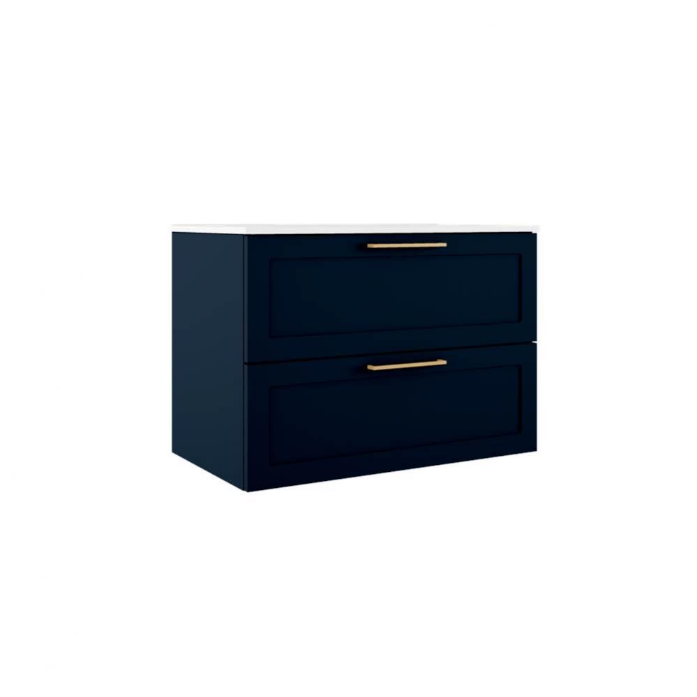 Rhythm 31'' Two Drawer Wall-Mounted Vanity - Navy Blue