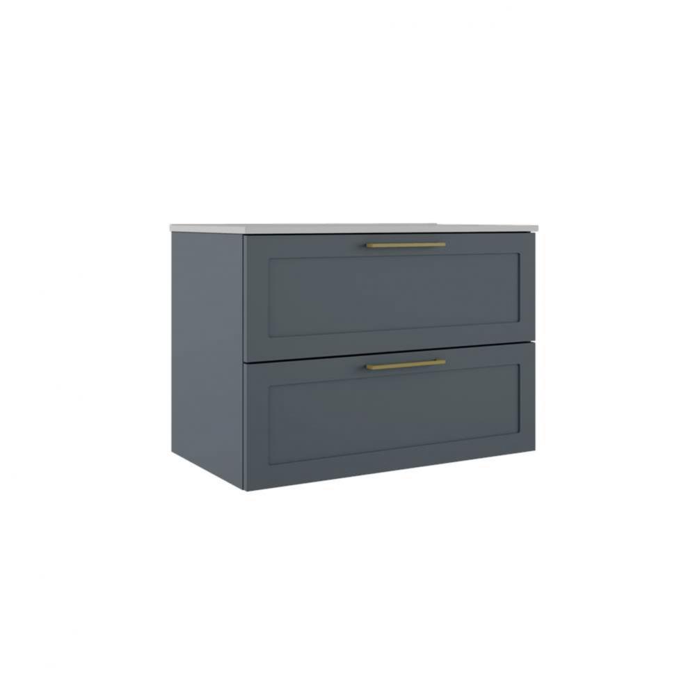 Rhythm 31'' Two Drawer Wall-Mounted Vanity - Steel Blue