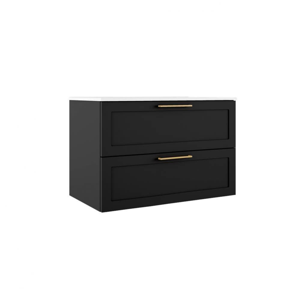 Rhythm 36'' Two Drawer Wall-Mounted Vanity - Matte Black