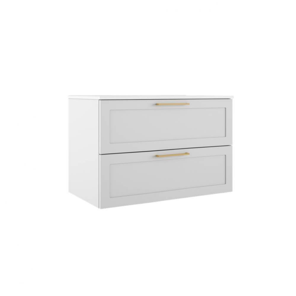 Rhythm 36'' Two Drawer Wall-Mounted Vanity - Matte White