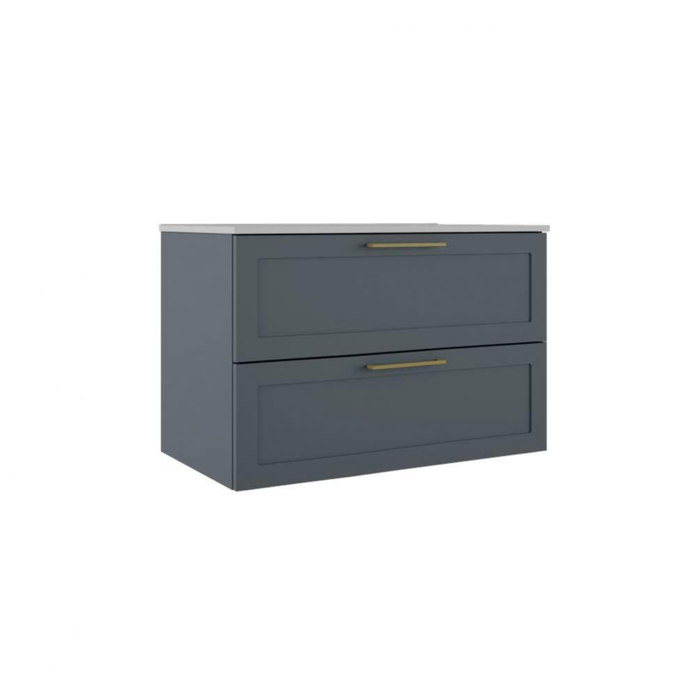 Rhythm 36'' Two Drawer Wall-Mounted Vanity - Steel Blue