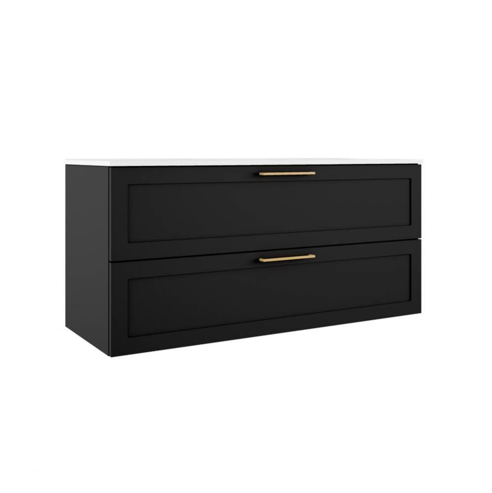 Rhythm 48'' Two Drawer Wall-Mounted Vanity - Matte Black