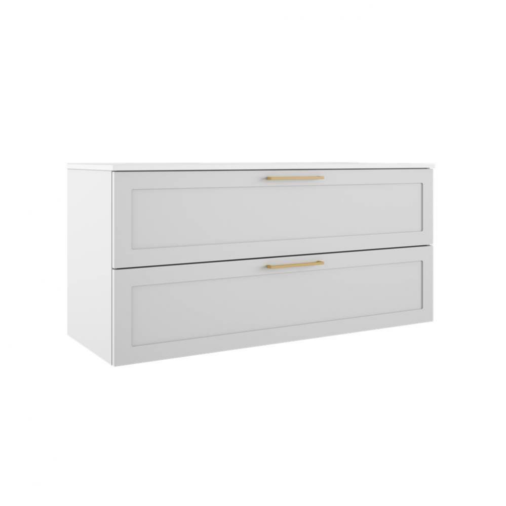 Rhythm 48'' Two Drawer Wall-Mounted Vanity - Matte White