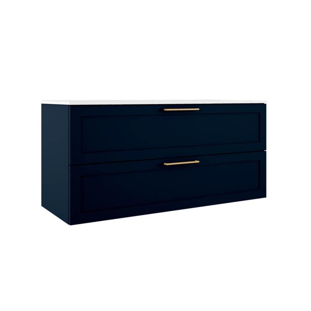 Rhythm 48'' Two Drawer Wall-Mounted Vanity - Navy Blue