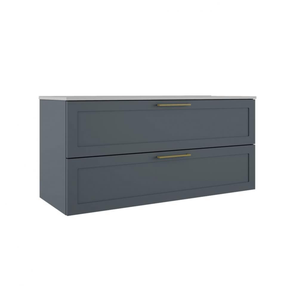 Rhythm 48'' Two Drawer Wall-Mounted Vanity - Steel Blue