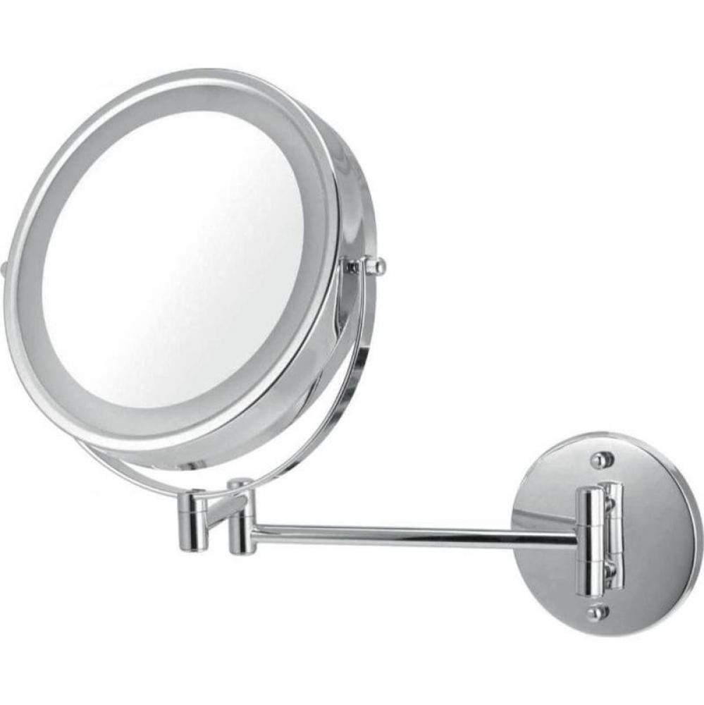 8.5'' Double Sided Lighted Wall-Mounted Mirror - Chrome