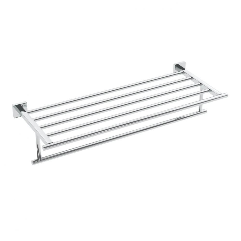 Heat Towel Shelf With Bar - Chrome