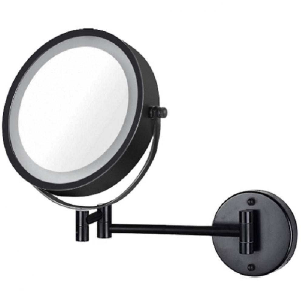 8.5'' Double Sided Lighted Wall-Mounted Mirror - Matte Black