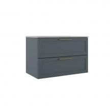 ICO Bath BR1003.SB - Rhythm 36'' Two Drawer Wall-Mounted Vanity - Steel Blue