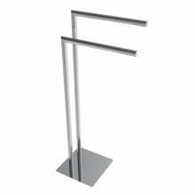 ICO Bath V91113 - Round Freestanding Double Towel Bar - Chrome