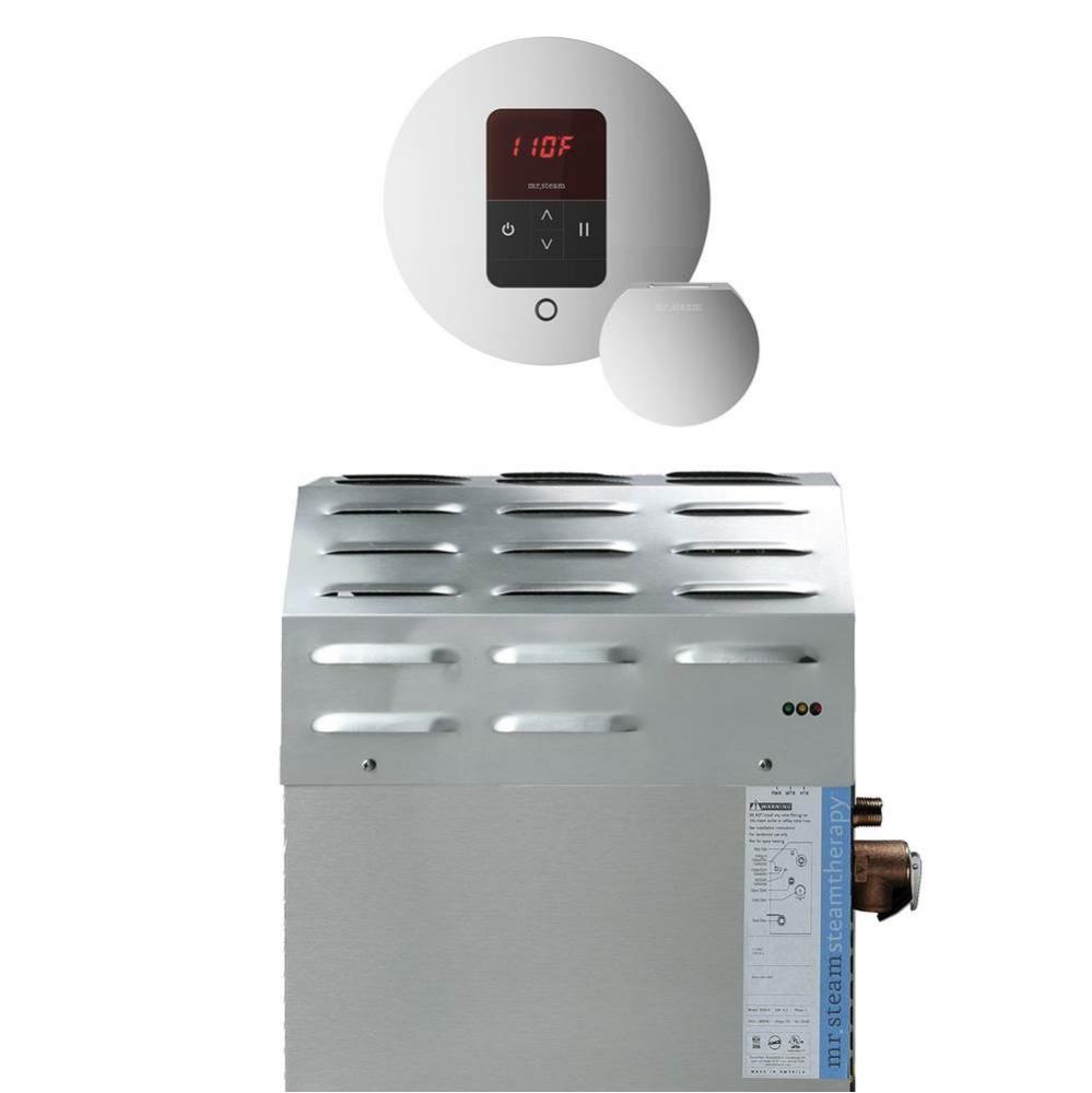 Super (iTempo) 10 kW (10000 W) Steam Shower Generator Package with iTempo Control in Round Polishe