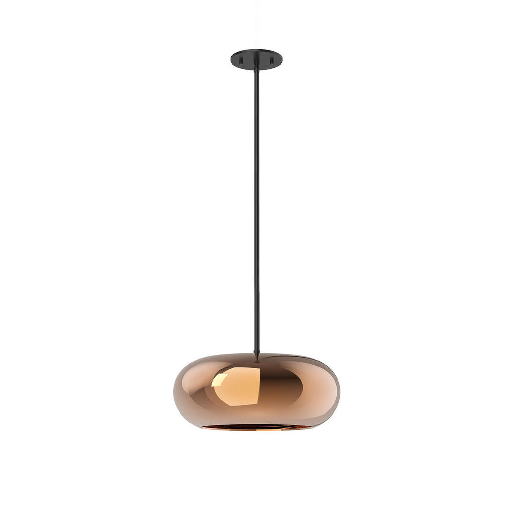 Trinity 14-in Black/Copper LED Pendant