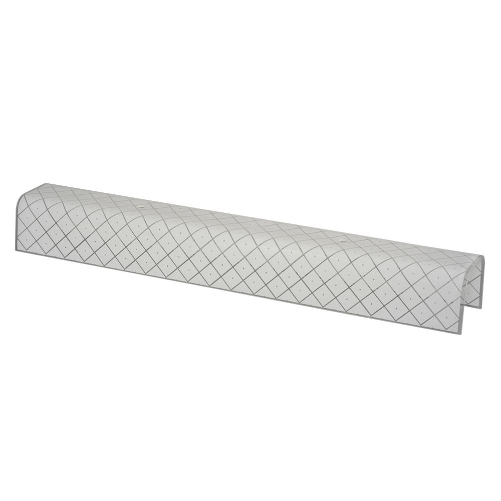 24" U Channel Glass - White Square Pattern