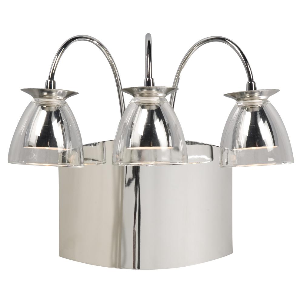 Three Light Vanity - Chrome w/ Clear Glass