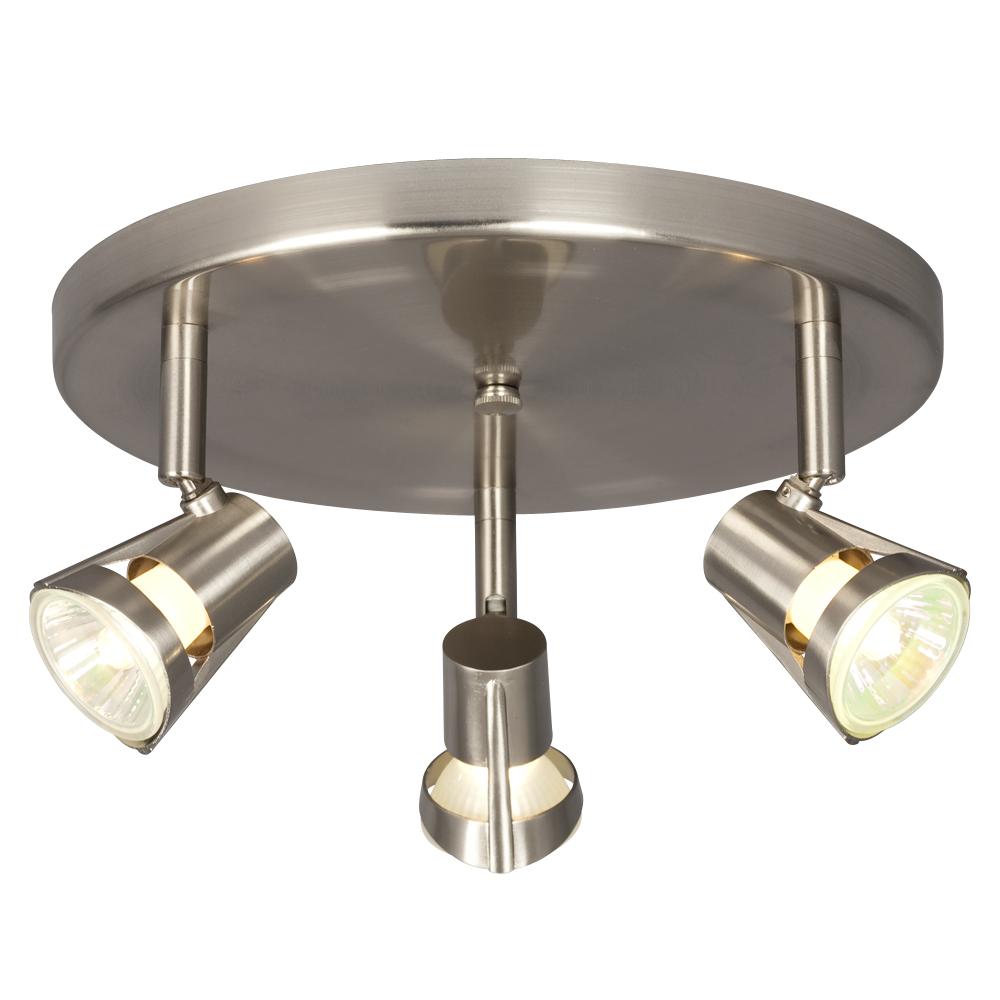 Three Light Halogen Monopoint - Brushed Nickel