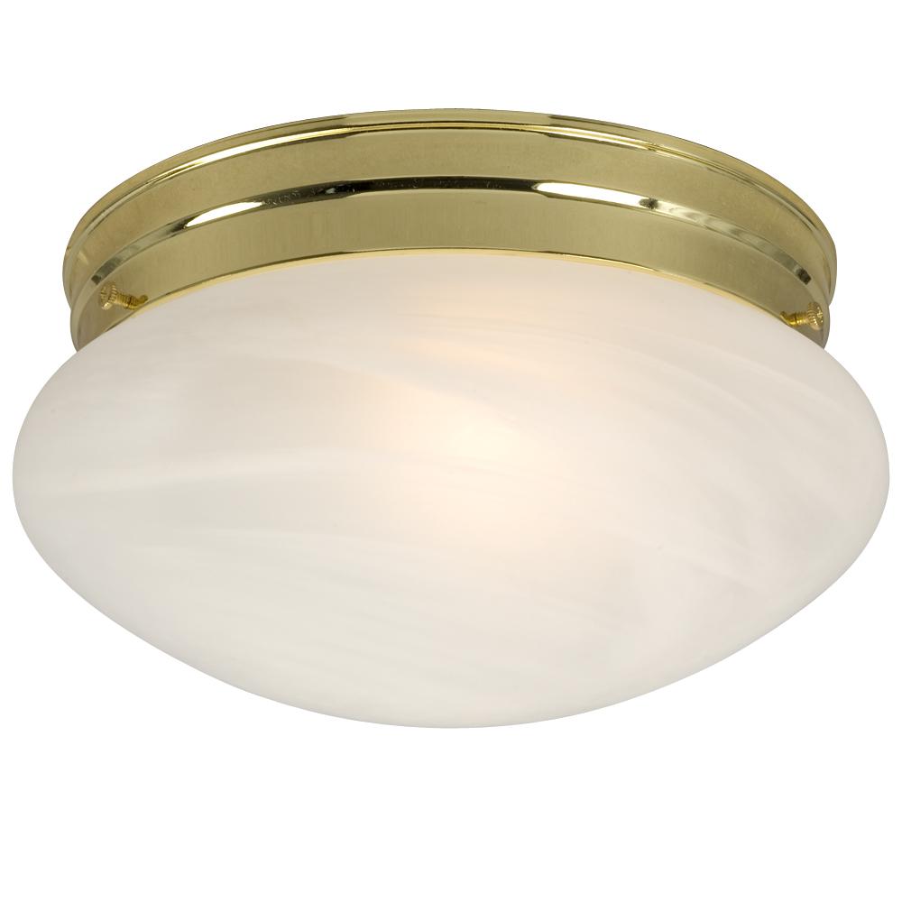 Flush Mount - Polished Brass w/ Marbled Glass