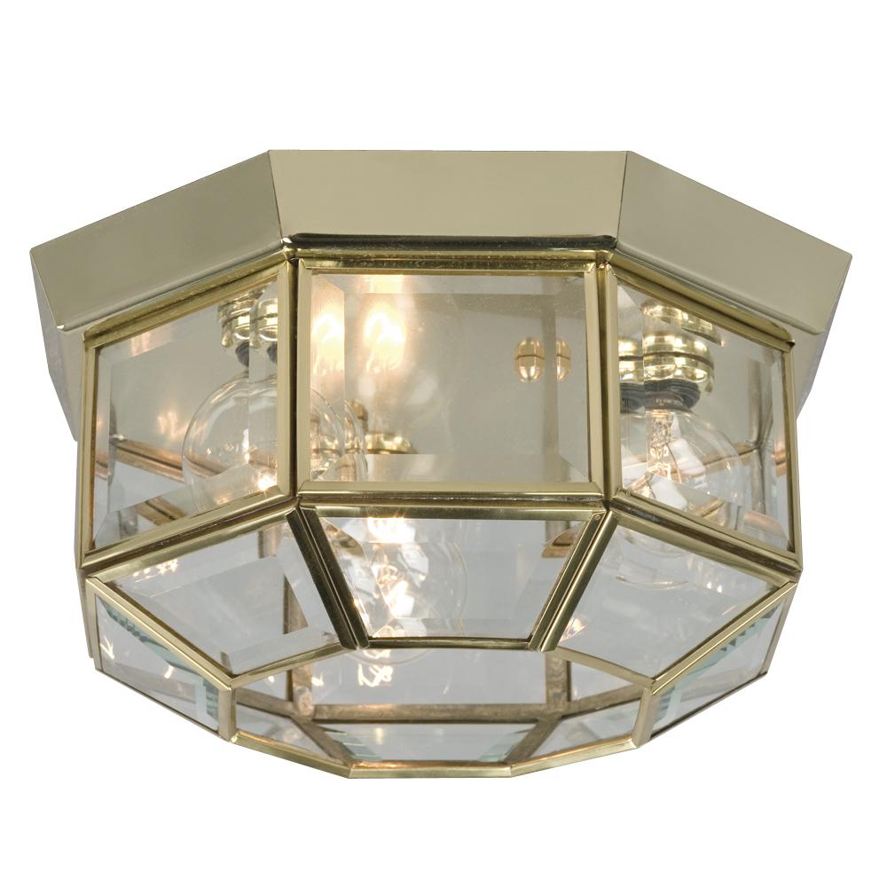 Flush Mount - Polished Brass w/ Clear Glass