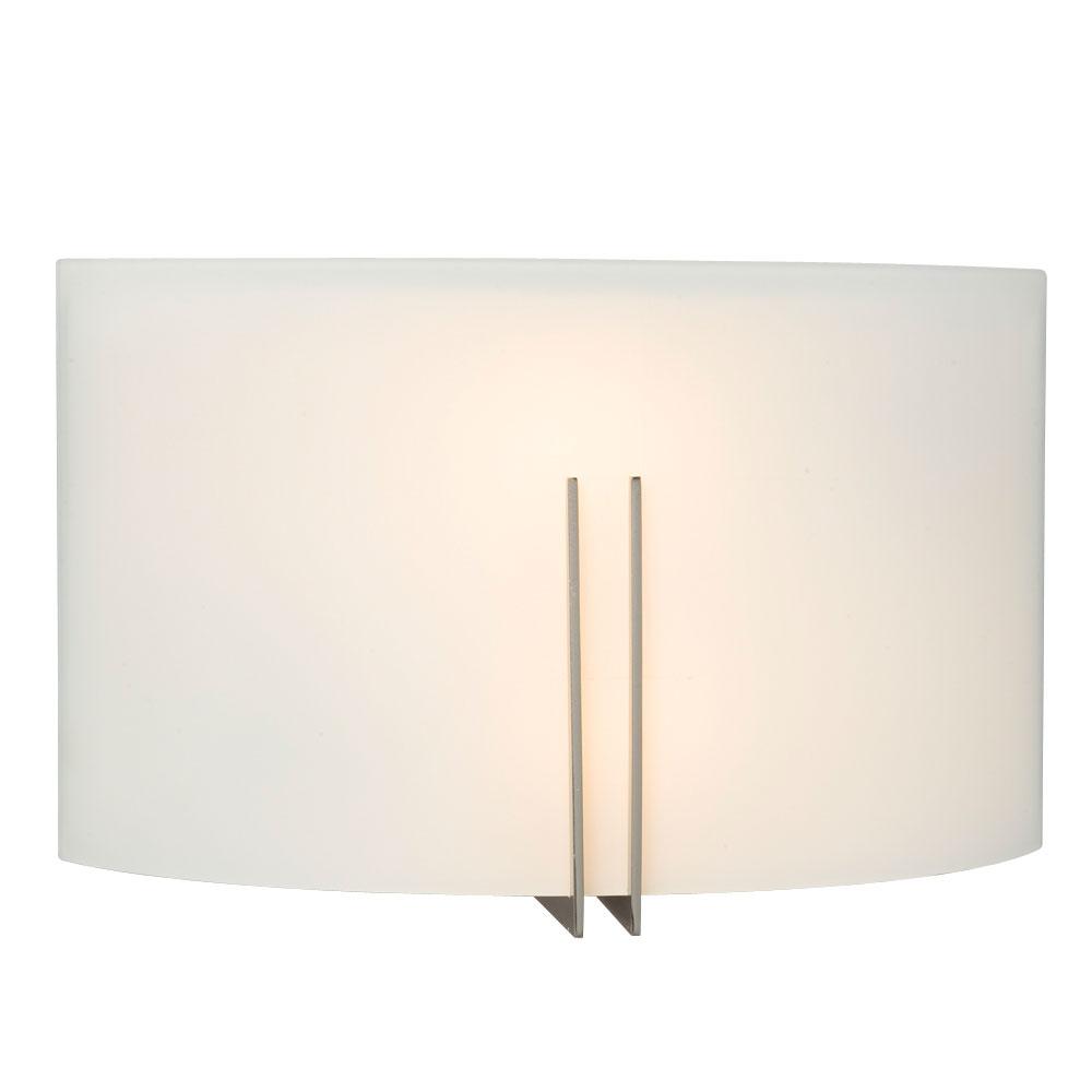 Wall Sconce - in Brushed Nickel finish with Satin White Glass