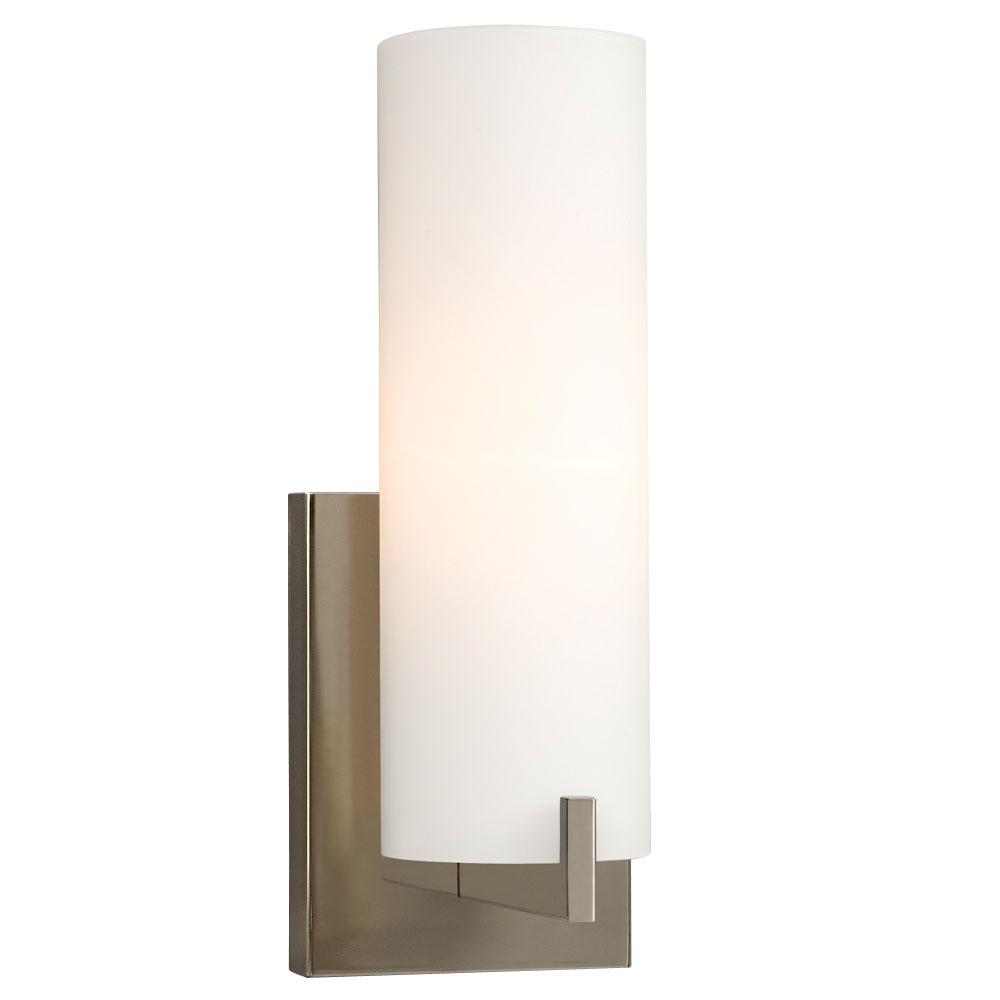 1-Light Bath & Vanity Light - in Brushed Nickel finish with Satin White Glass