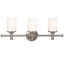 Galaxy Lighting 710653BN - Three Light Vanity - Brushed Nickel w/ Satin White Glass