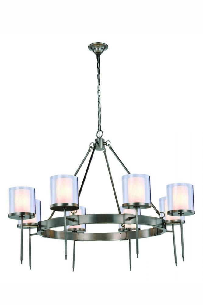 Bradford 8 light Vintage Nickel Chandelier