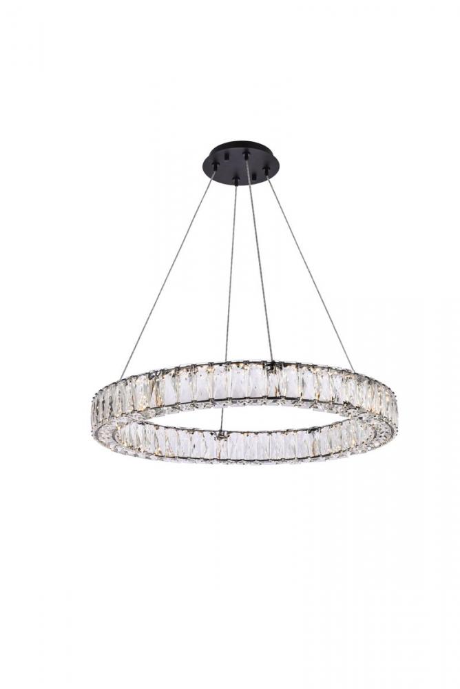 Monroe 26 Inch LED Round Single Pendant in Black