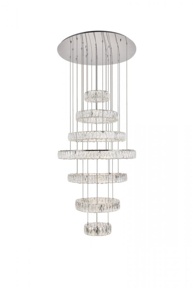 Monroe Integrated LED Chip Light Chrome Chandelier Clear Royal Cut Crystal