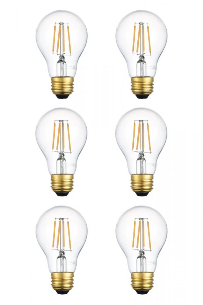 LED 3000k Nostalgic Filament 6 Watts 600 Lumens A19 Light Bulb