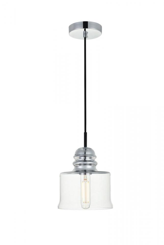 Kenna 1 Light Chrome Pendant With Clear Glass