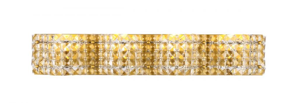 Ollie 4 light Brass and Clear Crystals wall sconce