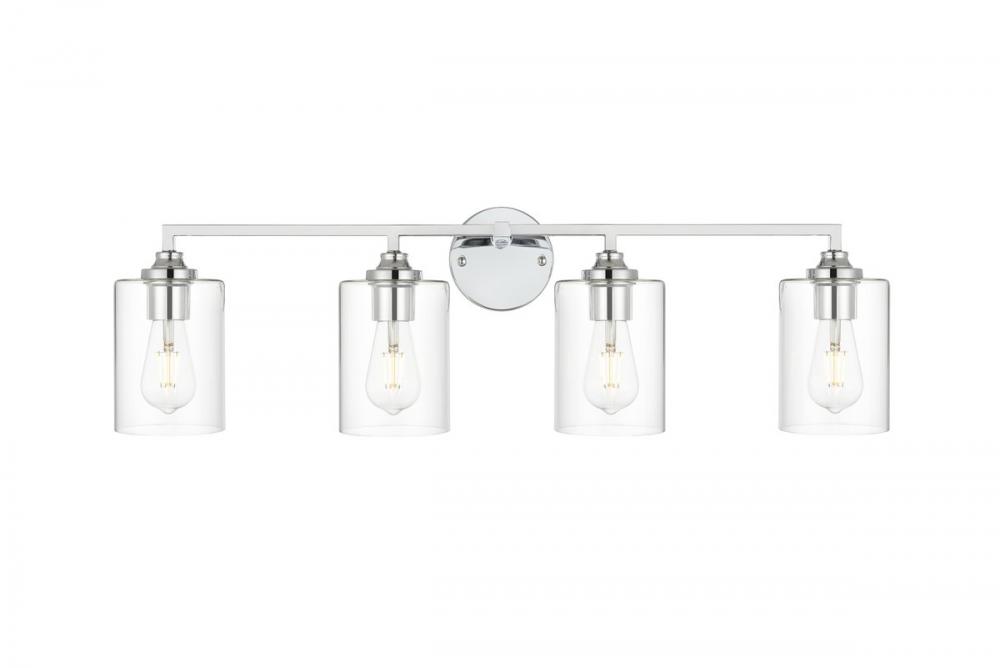 Mayson 4 Light Chrome and Clear Bath Sconce