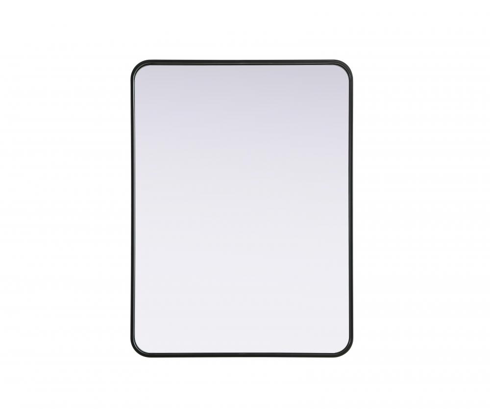 Contour Metal Rectangle Mirror 27x36 in Black