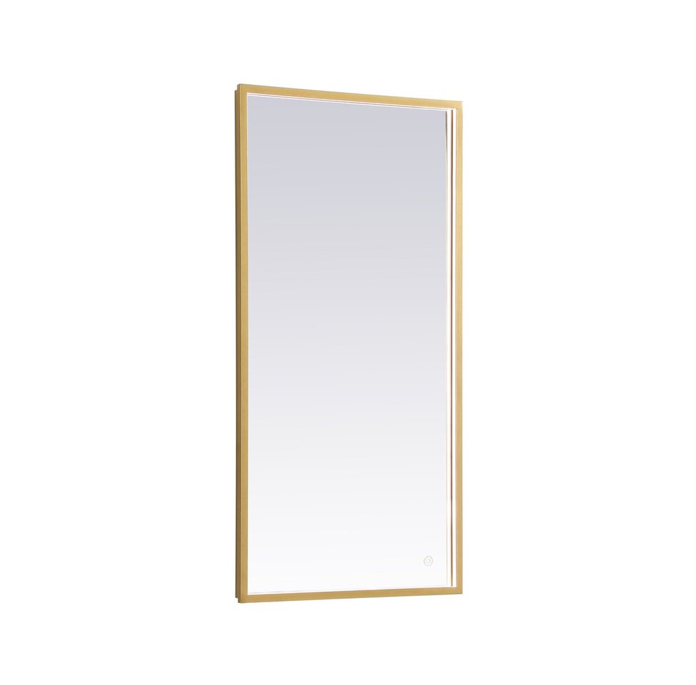 Pier 20x30 inch LED mirror with adjustable color temperature 3000K/4200K/6400K in brass