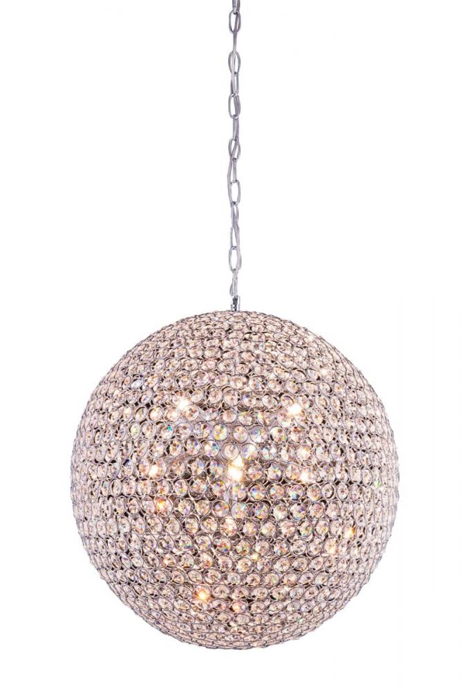 Cabaret 9 Light Chrome Pendant Clear Royal Cut Crystal