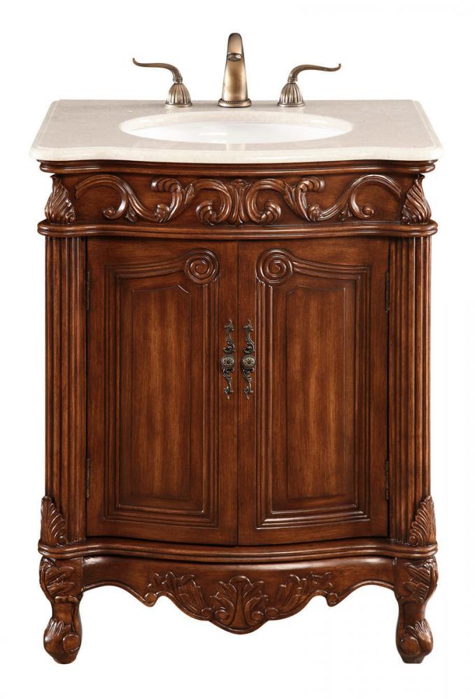 27 In. Single Bathroom Vanity Set in Brown