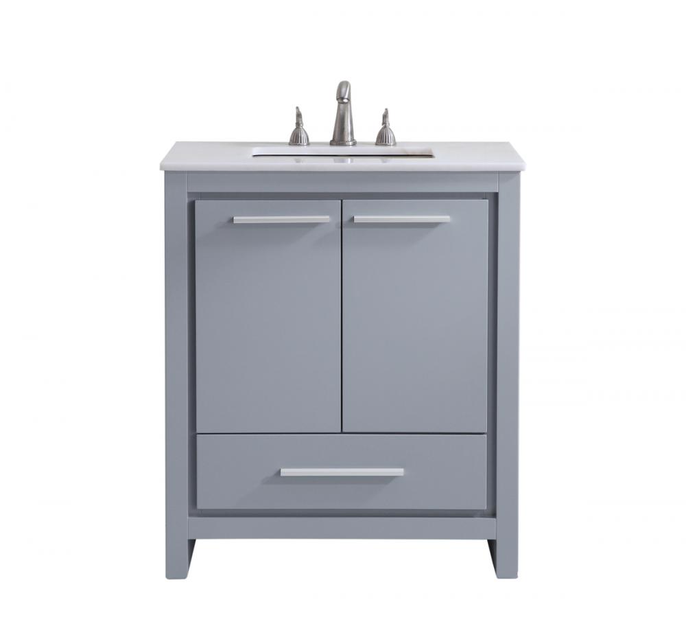 30 In. Single Bathroom Vanity Set In Grey