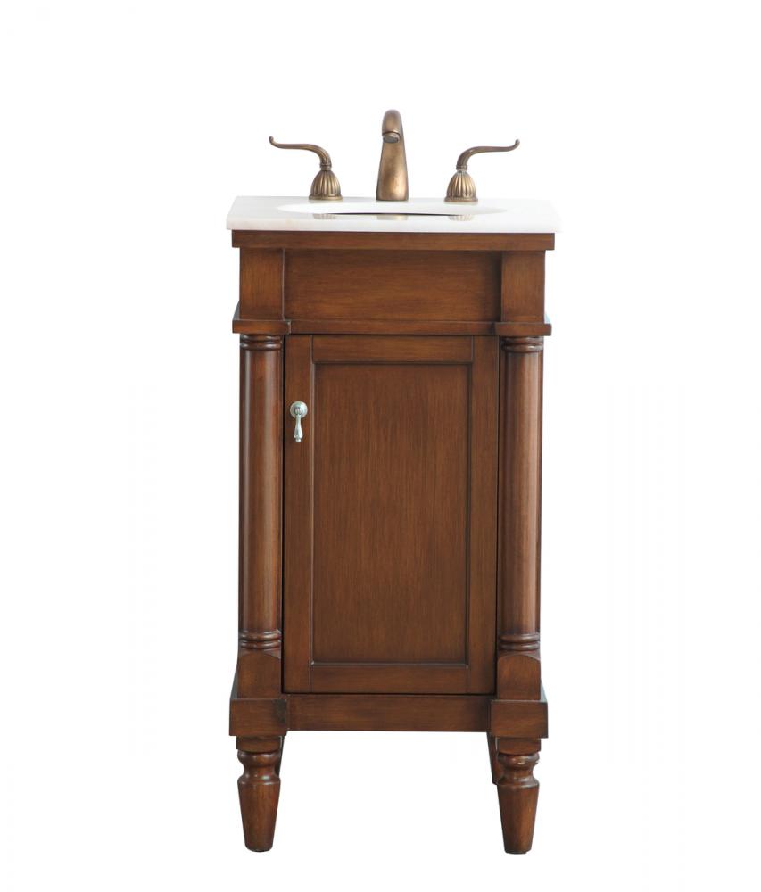 18 In. Single Bathroom Vanity Set in Walnut