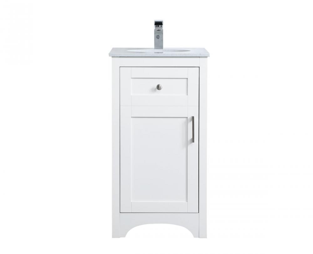 18 Inch Single Bathroom Vanity in White