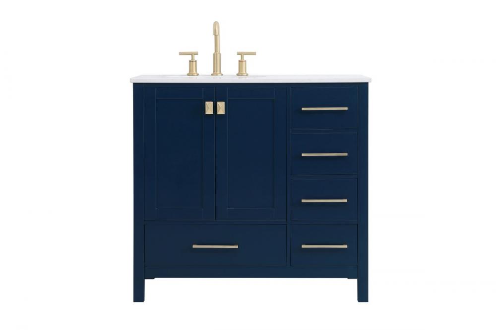 36 Inch Single Bathroom Vanity in Blue